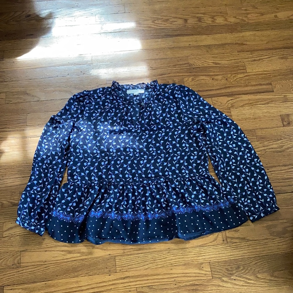 LOFT long sleeve peplum blouse